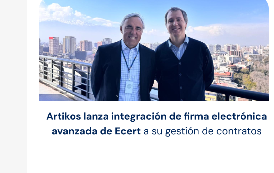 Artikos lanza integración de firma electrónica avanzada de Ecert a su gestión de contratos