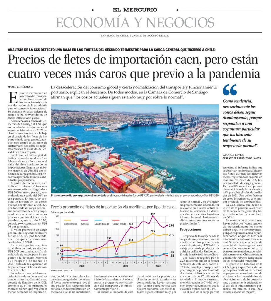 Precios De Fletes De Importación Caen, Pero Están Cuatro Veces Más Caros Que Previo A La Pandemia (22/08/2022) Precios De Fletes De Importación Caen, Pero Están Cuatro Veces Más Caros Que Previo A La Pandemia (22/08/2022)