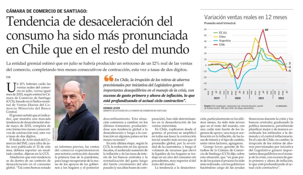Tendencia De Desaceleración Del Consumo Ha Sido Más Pronunciada En Chile Que En El Resto Del Mundo (27/8/2022) Tendencia De Desaceleración Del Consumo Ha Sido Más Pronunciada En Chile Que En El Resto Del Mundo (27/8/2022)