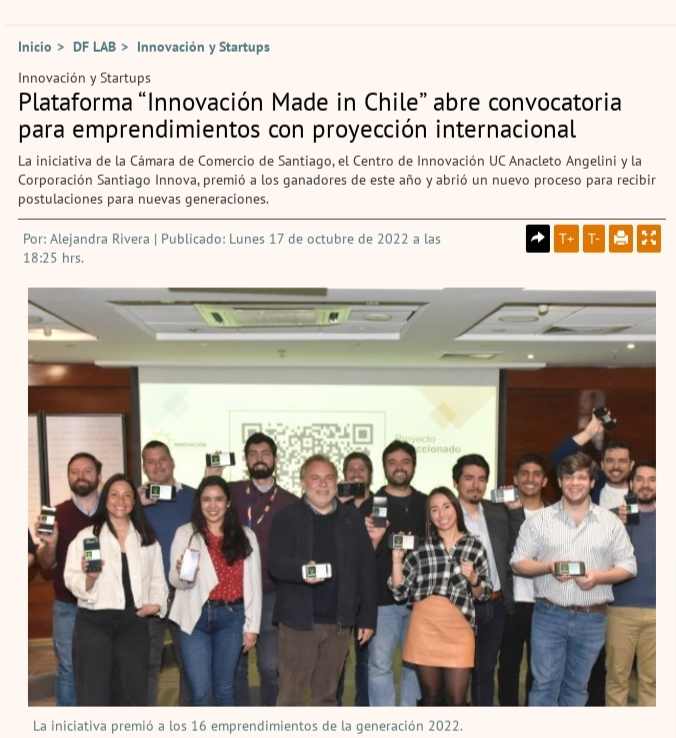 Plataforma “Innovación Made In Chile” Abre Convocatoria Para Emprendimientos Con Proyección Internacional (17/10/2022)