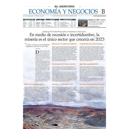 En Medio De Recesión E Incertidumbre, La Minería Es El Único Sector Que Crecería En 2023 (17/11/2022)