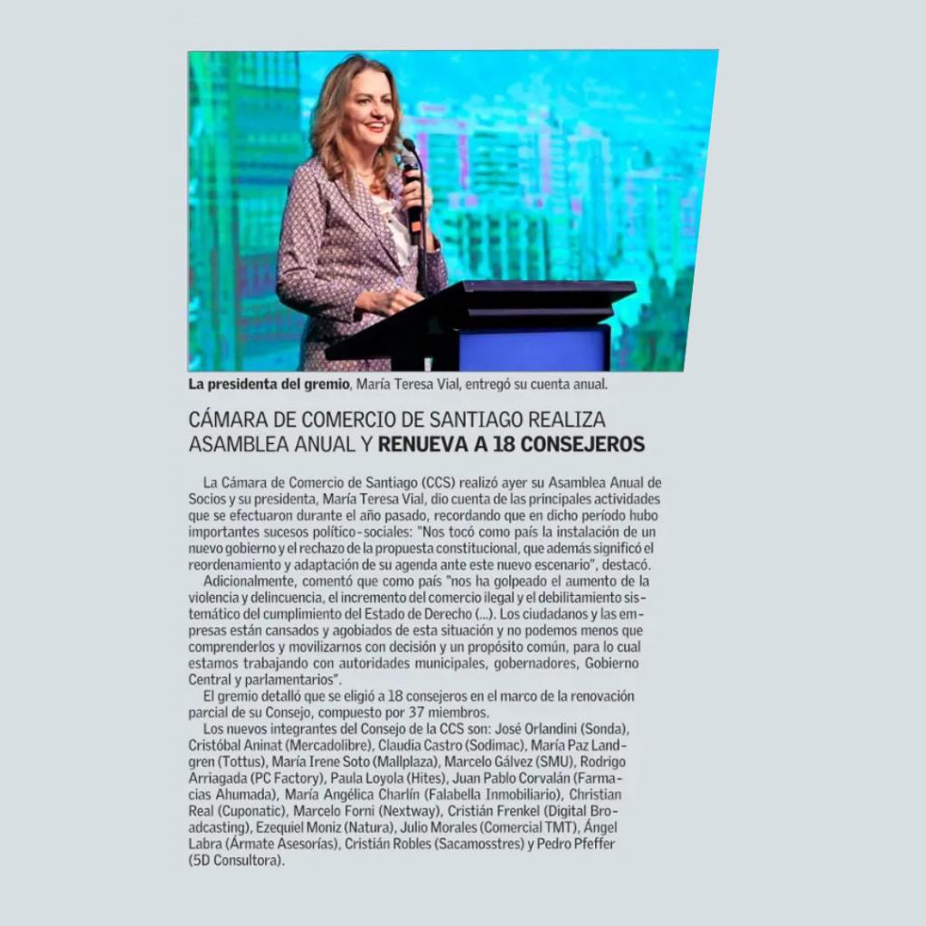 Cámara De Comercio De Santiago Realiza Asamblea Anual Y Renueva A 18 Consejeros (07/06/2023) Cámara De Comercio De Santiago Realiza Asamblea Anual Y Renueva A 18 Consejeros (07/06/2023)