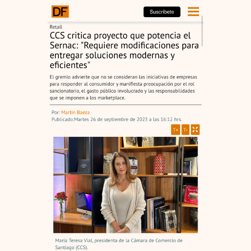 Ccs Critica Proyecto Que Potencia El Sernac: “Requiere Modificaciones Para Entregar Soluciones Modernas Y Eficientes”(26/09/2023) Ccs Critica Proyecto Que Potencia El Sernac: “Requiere Modificaciones Para Entregar Soluciones Modernas Y Eficientes”(26/09/2023)