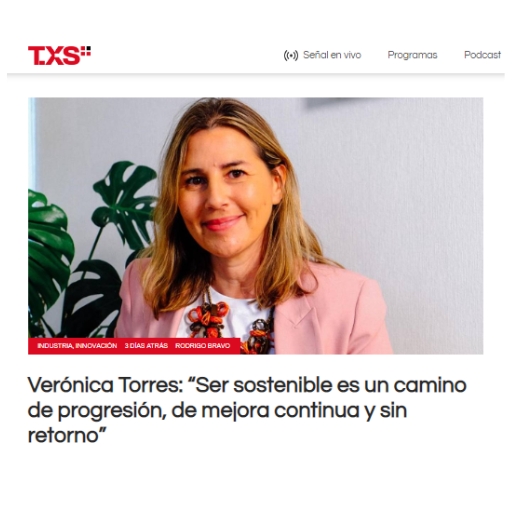 Verónica Torres: “Ser Sostenible Es Un Camino De Progresión, De Mejora Continua Y Sin Retorno” (14/03/2024) Verónica Torres: “Ser Sostenible Es Un Camino De Progresión, De Mejora Continua Y Sin Retorno” (14/03/2024)