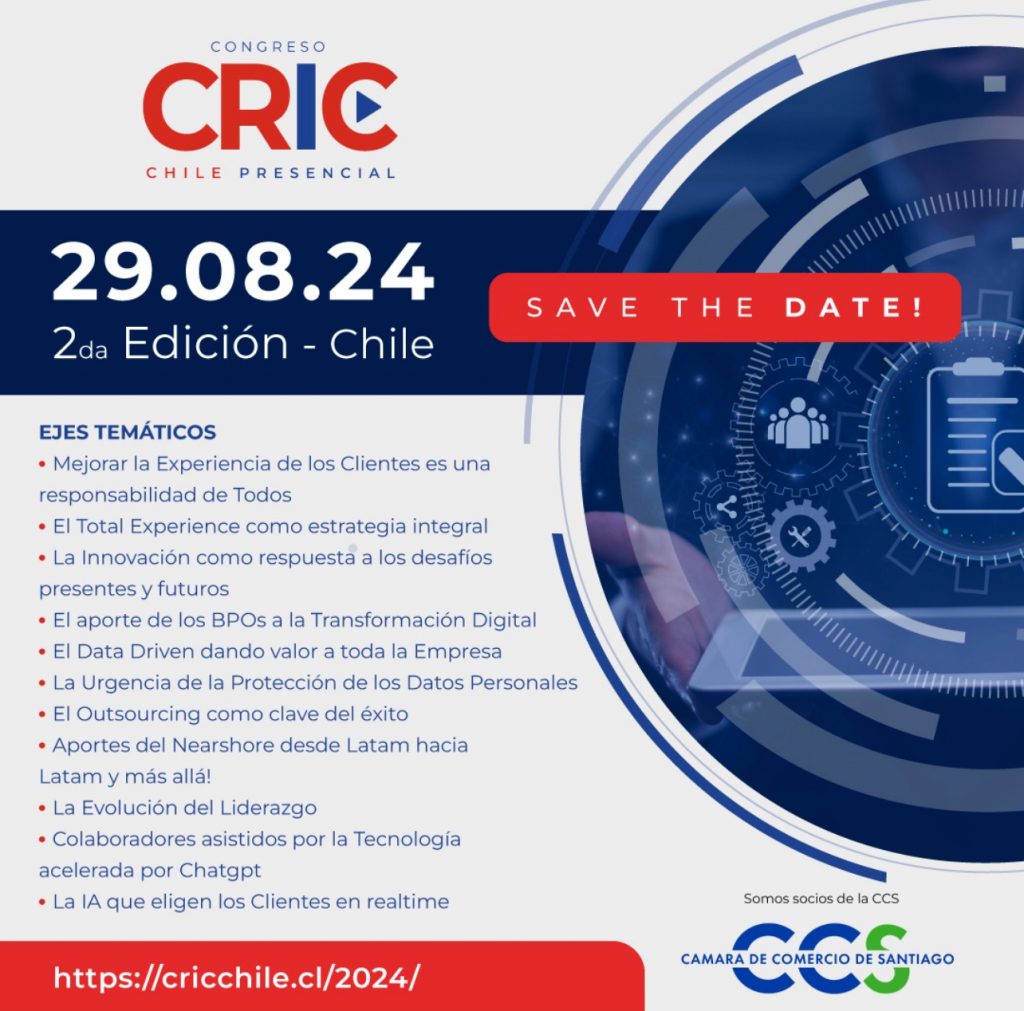 El Ecosistema Chileno De Crm, Cx, Bpo &Amp; Bi Estará Presente En Cric Chile 2024 El Ecosistema Chileno De Crm, Cx, Bpo &Amp; Bi Estará Presente En Cric Chile 2024