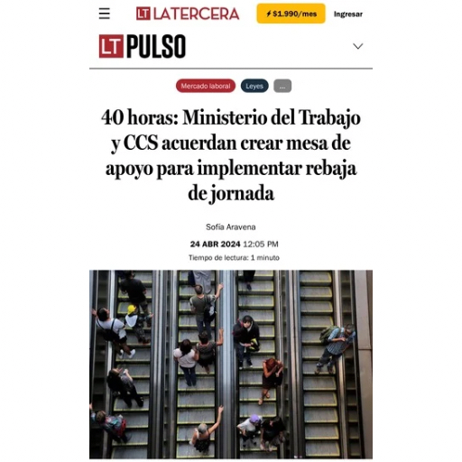 40 Horas: Ministerio Del Trabajo Y Ccs Acuerdan Crear Mesa De Apoyo Para Implementar Rebaja De Jornada (24/04/2023) 40 Horas: Ministerio Del Trabajo Y Ccs Acuerdan Crear Mesa De Apoyo Para Implementar Rebaja De Jornada (24/04/2023)
