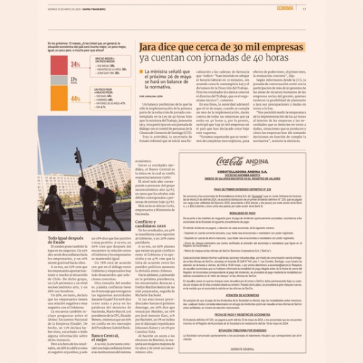 Jara Dice Que Cerca De 30 Mil Empresas Ya Cuentan Con Jornadas De 40 Horas (10/05/2024) Jara Dice Que Cerca De 30 Mil Empresas Ya Cuentan Con Jornadas De 40 Horas (10/05/2024)