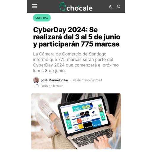 Cyberday 2024: Se Realizará Del 3 Al 5 De Junio Y Participarán 775 Marcas (28/05/2024) Cyberday 2024: Se Realizará Del 3 Al 5 De Junio Y Participarán 775 Marcas (28/05/2024)