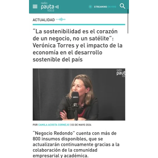 “La Sostenibilidad Es El Corazón De Un Negocio, No Un Satélite”: Verónica Torres Y El Impacto De La Economía En El Desarrollo Sostenible Del País (03/05/2024) “La Sostenibilidad Es El Corazón De Un Negocio, No Un Satélite”: Verónica Torres Y El Impacto De La Economía En El Desarrollo Sostenible Del País (03/05/2024)
