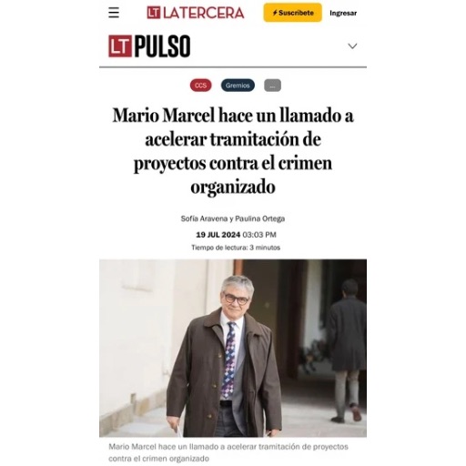 Mario Marcel Hace Un Llamado A Acelerar Tramitación De Proyectos Contra El Crimen Organizado (19/07/2024) Mario Marcel Hace Un Llamado A Acelerar Tramitación De Proyectos Contra El Crimen Organizado (19/07/2024)