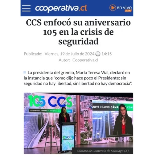 Ccs Enfocó Su Aniversario 105 En La Crisis De Seguridad (19/07/2024) Ccs Enfocó Su Aniversario 105 En La Crisis De Seguridad (19/07/2024)