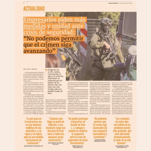 Empresarios Piden Más Medidas Y Unidad Ante Crisis De Seguridad: “No Podemos Permitir Que El Crimen Siga Avanzando” (18/07/2024) Empresarios Piden Más Medidas Y Unidad Ante Crisis De Seguridad: “No Podemos Permitir Que El Crimen Siga Avanzando” (18/07/2024)