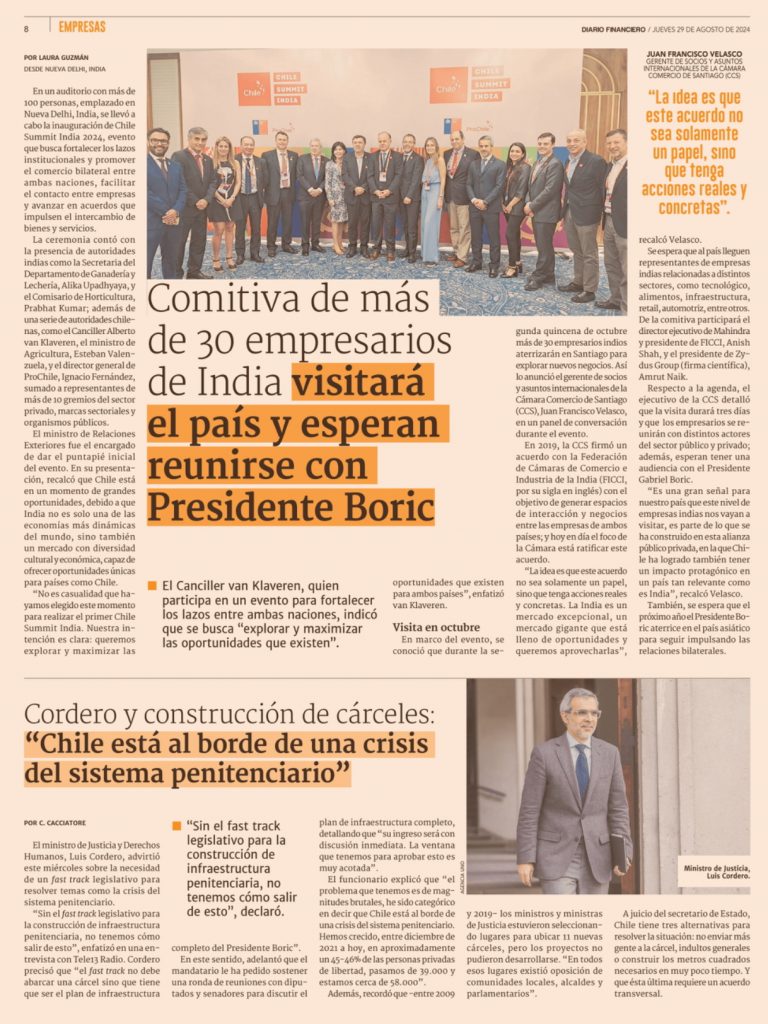 Comitiva De Más De 30 Empresarios De India Visitará El País Y Esperan Reunirse Con Presidente Boric (29/08/2024) Comitiva De Más De 30 Empresarios De India Visitará El País Y Esperan Reunirse Con Presidente Boric (29/08/2024)