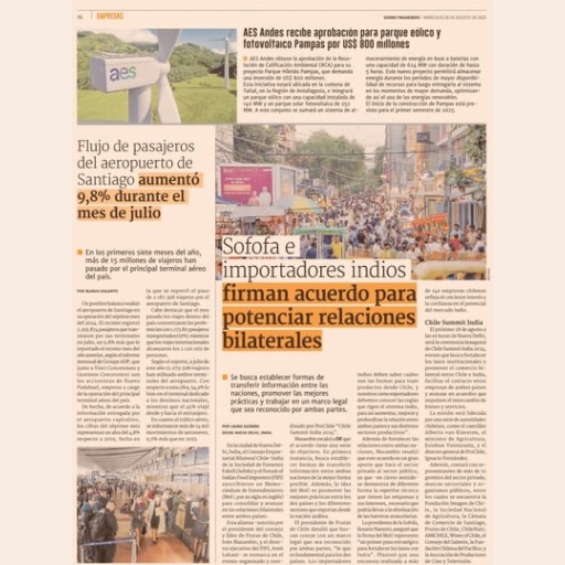 Sofofa E Importadores Indios Firman Acuerdo Para Potenciar Relaciones Bilaterales (28/08/2024) Sofofa E Importadores Indios Firman Acuerdo Para Potenciar Relaciones Bilaterales (28/08/2024)