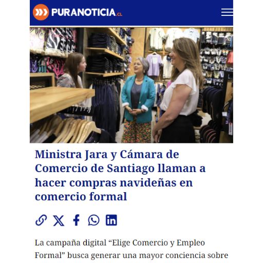 Ministra Jara Y Cámara De Comercio De Santiago Llaman A Hacer Compras Navideñas En Comercio Formal (14/12/2024) Ministra Jara Y Cámara De Comercio De Santiago Llaman A Hacer Compras Navideñas En Comercio Formal (14/12/2024)