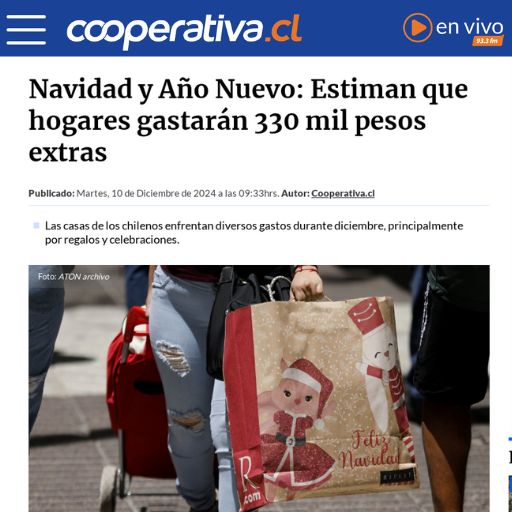 Navidad Y Año Nuevo: Estiman Que Hogares Gastarán 330 Mil Pesos Extras (10/12/2024) Navidad Y Año Nuevo: Estiman Que Hogares Gastarán 330 Mil Pesos Extras (10/12/2024)