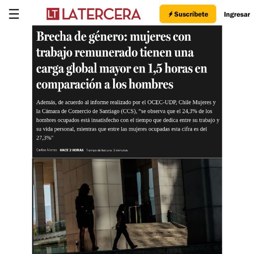 Brecha De Género: Mujeres Con Trabajo Remunerado Tienen Una Carga Global Mayor En 1,5 Horas En Comparación A Los Hombres (23/12/2024) Brecha De Género: Mujeres Con Trabajo Remunerado Tienen Una Carga Global Mayor En 1,5 Horas En Comparación A Los Hombres (23/12/2024)