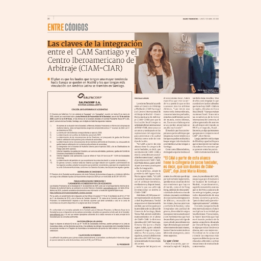Las Claves De La Integración Entre El Cam Santiago Y El Centro Iberoamericano De Arbitraje (Ciam-Ciar) (7/04/2025) Las Claves De La Integración Entre El Cam Santiago Y El Centro Iberoamericano De Arbitraje (Ciam-Ciar) (7/04/2025)