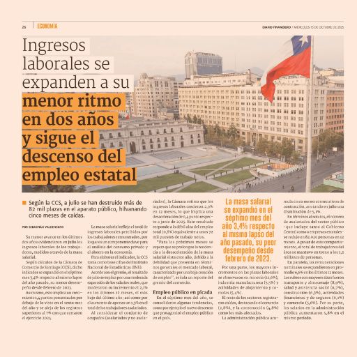 Ingresos Laborales Se Expanden A Su Menor Ritmo En Dos Años Y Sigue El Descenso Del Empleo Estatal (15/10/2025) Ingresos Laborales Se Expanden A Su Menor Ritmo En Dos Años Y Sigue El Descenso Del Empleo Estatal (15/10/2025)